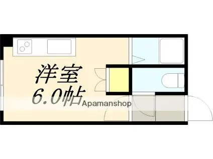 ハイツ大正庵Ⅱ(ワンルーム/3階)の間取り写真