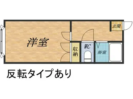 プレジオ松ヶ枝(1K/2階)の間取り写真