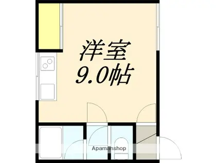 コーポ三佳(ワンルーム/1階)の間取り写真