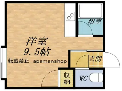 サチハイツ(ワンルーム/2階)の間取り写真