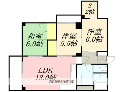 秀和ハイツ(3SLDK/5階)の間取り写真