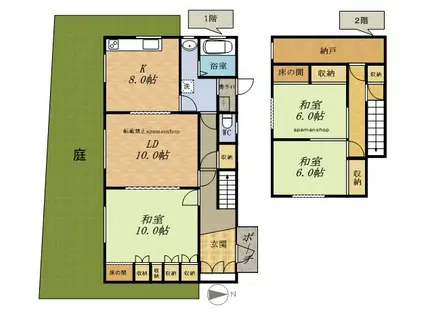 函館本線 南小樽駅 徒歩14分 2階建 築47年(3LDK)の間取り写真