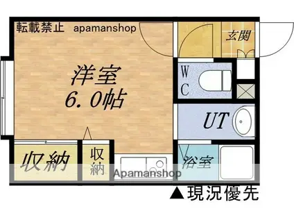 フォレスタ入船(ワンルーム/1階)の間取り写真