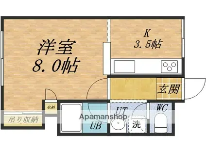 シルバニアコート緑(1K/2階)の間取り写真