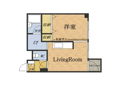 アップルハイム船見坂(1DK/5階)の間取り写真