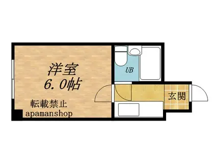 ウエスト・ナガハシ(1K/4階)の間取り写真