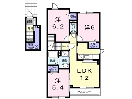 イルミオⅡ(3LDK/2階)の間取り写真