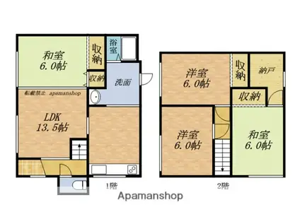 長橋5丁目15-28(4LDK/1階)の間取り写真