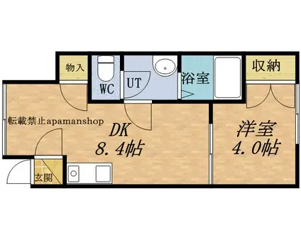 コモド東雲(1DK/1階)の間取り写真