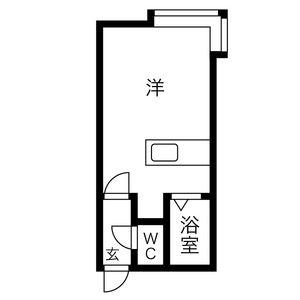 AMS桜D棟(ワンルーム/2階)の間取り写真