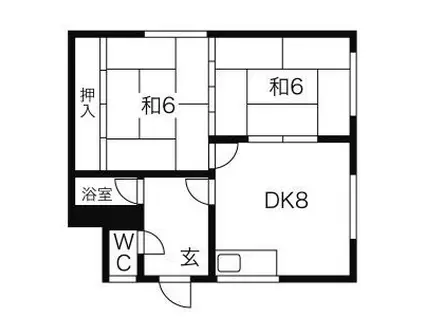 コーポかわい(2DK/2階)の間取り写真