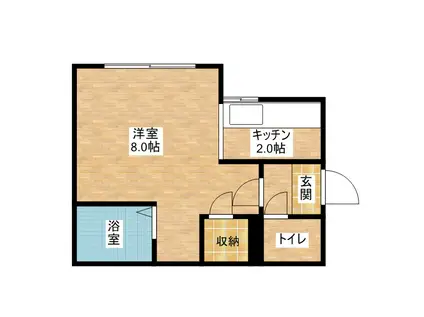 ハイツ翔(1K/1階)の間取り写真