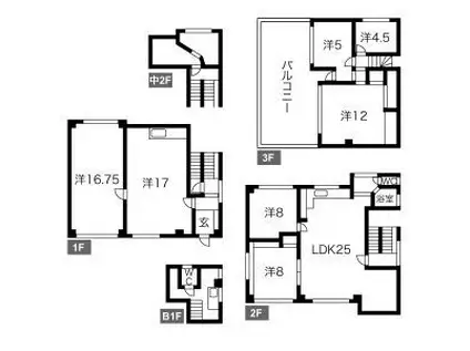 函館本線 南小樽駅 徒歩18分 3階建 築50年(6LDK)の間取り写真
