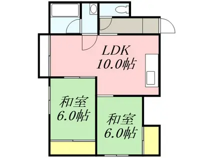 洗心橋マンション(1LDK/1階)の間取り写真