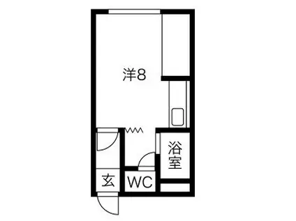 サンヴァレー(ワンルーム/3階)の間取り写真