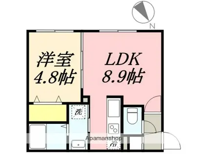 SOU GREEN(1LDK/4階)の間取り写真