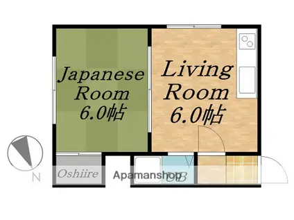 コーポ南郷(1DK/3階)の間取り写真