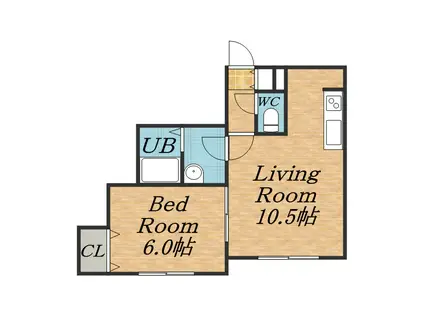 VIVACE白石(1LDK/3階)の間取り写真