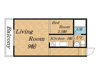 SEA GULL ♯ N208(1DK/4階)の間取り写真