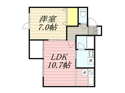 コーポみやび(1LDK/2階)の間取り写真