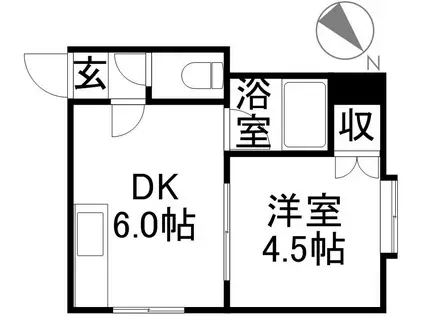 MAPLEHILLS南郷(1DK/2階)の間取り写真