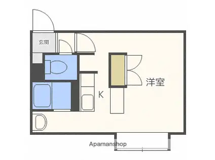 アルファアパル澄川(1K/4階)の間取り写真