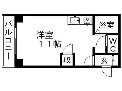 恵比寿第3ハイツ(1DK/4階)の間取り写真