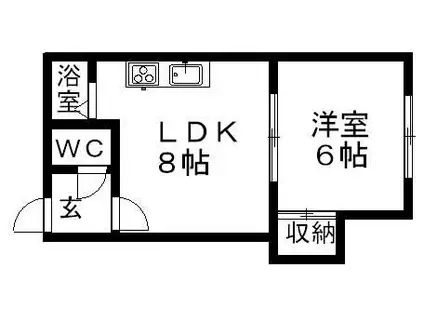 メゾン澄川A(1DK/2階)の間取り写真