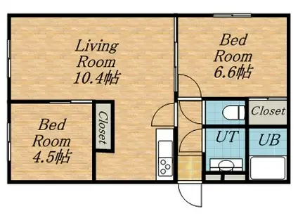 ヴァルム白石本通(2LDK/3階)の間取り写真