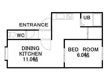 エスポワール北郷(1LDK/3階)の間取り写真