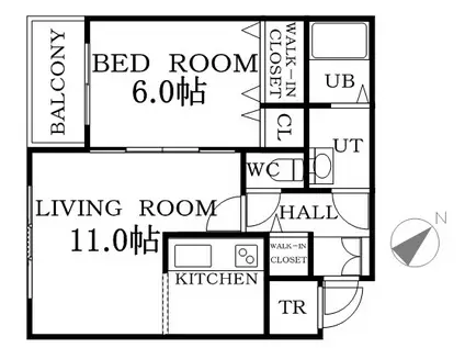 ラルゴレジデンス(1LDK/2階)の間取り写真