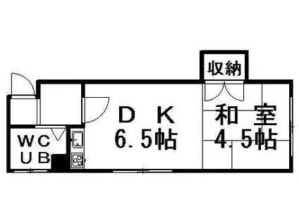 南郷ハイツ(1DK/3階)の間取り写真