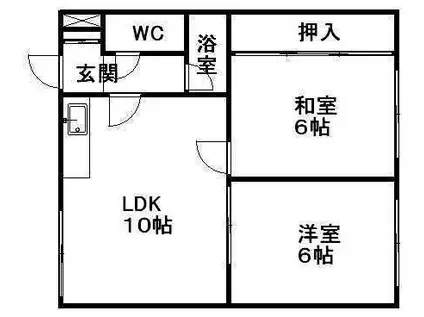 パークハイツ栄(2LDK/3階)の間取り写真