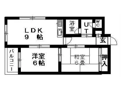 ノースビレッジ(2DK/3階)の間取り写真
