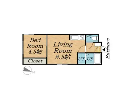アイアール南郷Ⅷ(1LDK/3階)の間取り写真