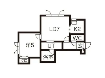 アマンプリ(1LDK/2階)の間取り写真