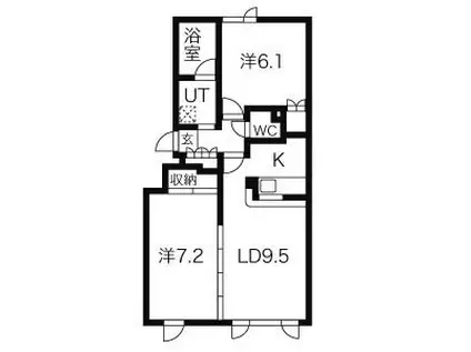 白南ハイツ7(2LDK/2階)の間取り写真