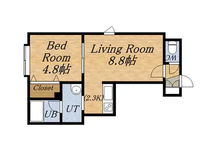 コーポガリレオ(1LDK/2階)の間取り写真