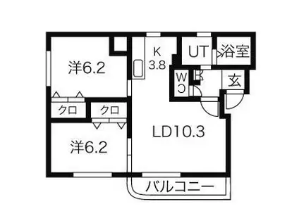 アトレ福住(2LDK/2階)の間取り写真