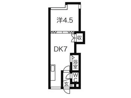 パルコート南郷18(1DK/3階)の間取り写真