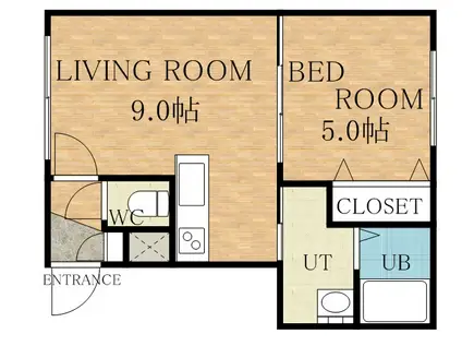 WILL(1DK/1階)の間取り写真