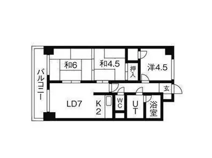 メゾン実のり(3DK/2階)の間取り写真