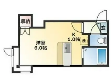 AMS栄通(1K/2階)の間取り写真