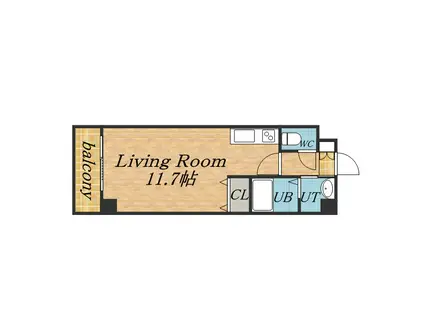 ティアラ本郷(1K/14階)の間取り写真