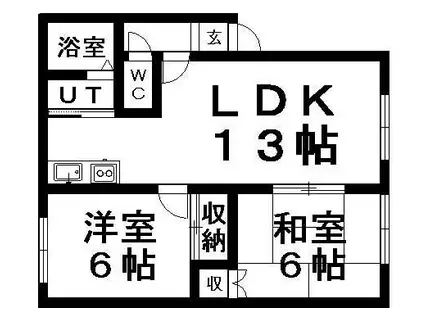 TMTアルバ74(2LDK/2階)の間取り写真