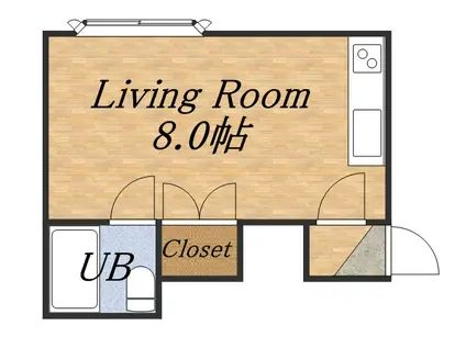 プロスト20(ワンルーム/2階)の間取り写真