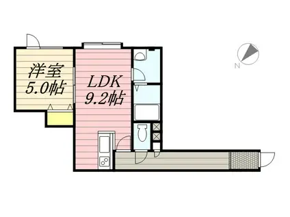 ハーモニー ビコウ(1LDK/2階)の間取り写真