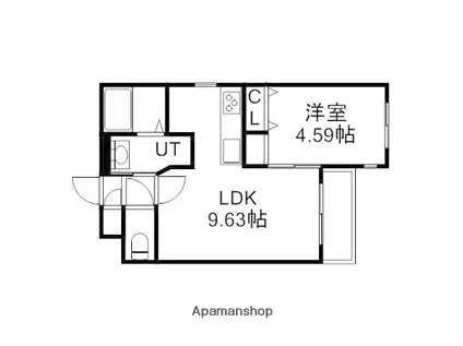 SEPT南郷(1LDK/4階)の間取り写真