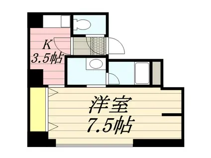 松本ビル2(1DK/2階)の間取り写真