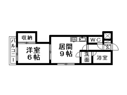 YSコート(1DK/3階)の間取り写真